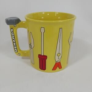 MENARDS Yellow‎ Coffee Mug Cup W/ Raised 3D Tools Pliers Wrench Screwdriver 2024